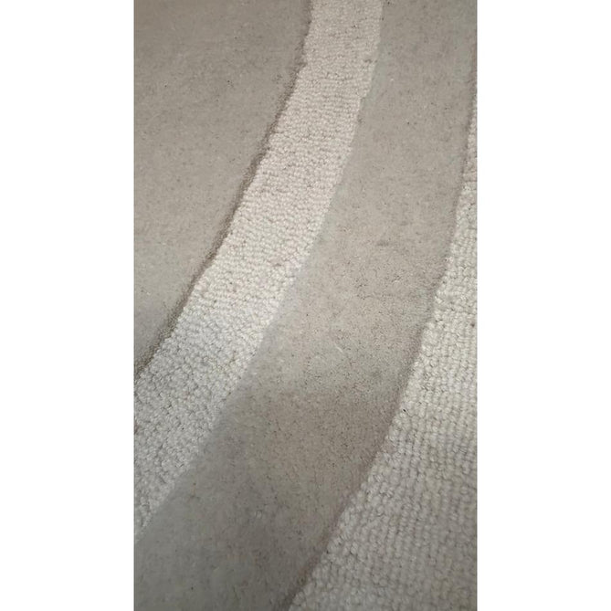Hudson Bay 24134 Modern Plain Abstract Arch Hand-Woven Chunky High-Density Textured Carved Hi-Lo 3D Effect Cut & Loop Wool Ivory Pile Rug