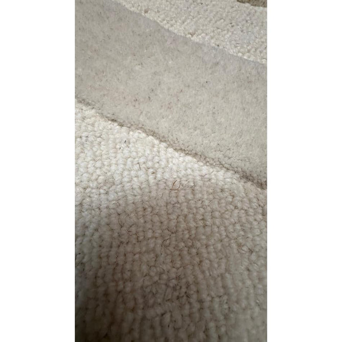 Hudson Bay 24134 Modern Plain Abstract Arch Hand-Woven Chunky High-Density Textured Carved Hi-Lo 3D Effect Cut & Loop Wool Ivory Pile Rug