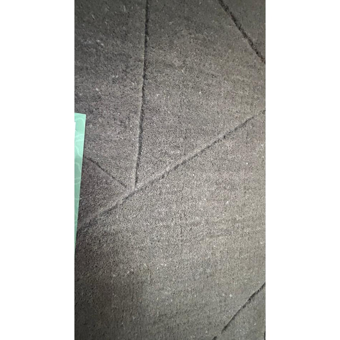Kasbah KB2025 Modern Plain Geometric Hand-Carved Block Lines Wool Soft Mid Grey Rug