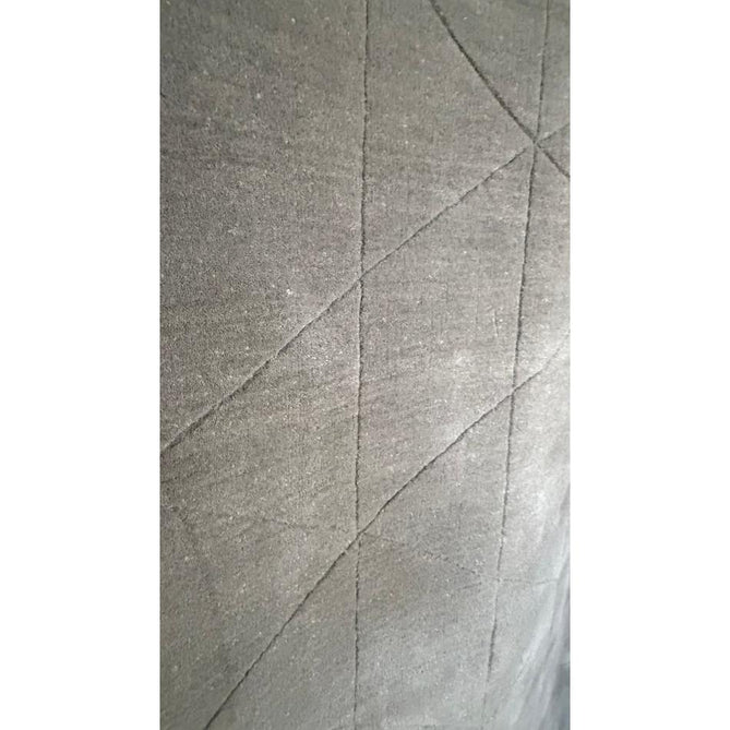 Kasbah KB2025 Modern Plain Geometric Hand-Carved Block Lines Wool Soft Mid Grey Rug