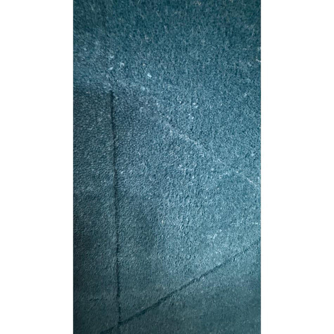 Kasbah KB2025 Modern Plain Geometric Hand-Carved Block Lines Wool Dark Teal Rug