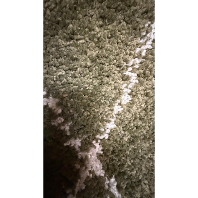 Boho 8280 Modern Moroccan Berber Soft Plush Shaggy Olive Green Rug