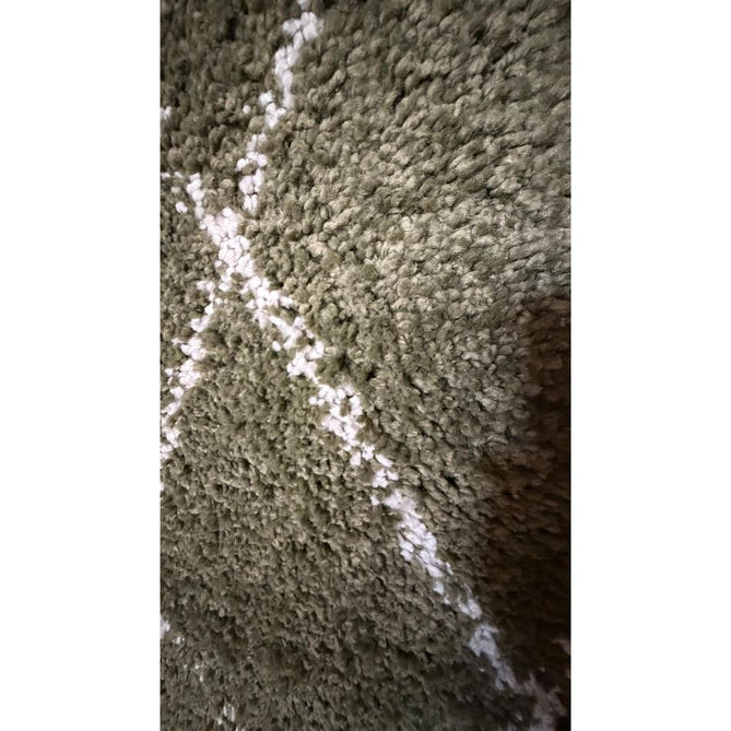 Boho 8280 Modern Moroccan Berber Soft Plush Shaggy Olive Green Rug