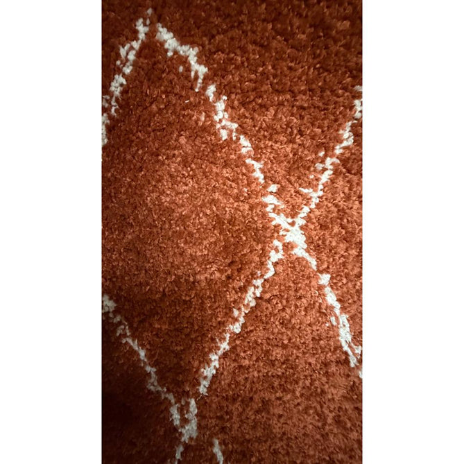 Boho 8280 Modern Moroccan Berber Soft Plush Shaggy Burnt Rust Orange Rug