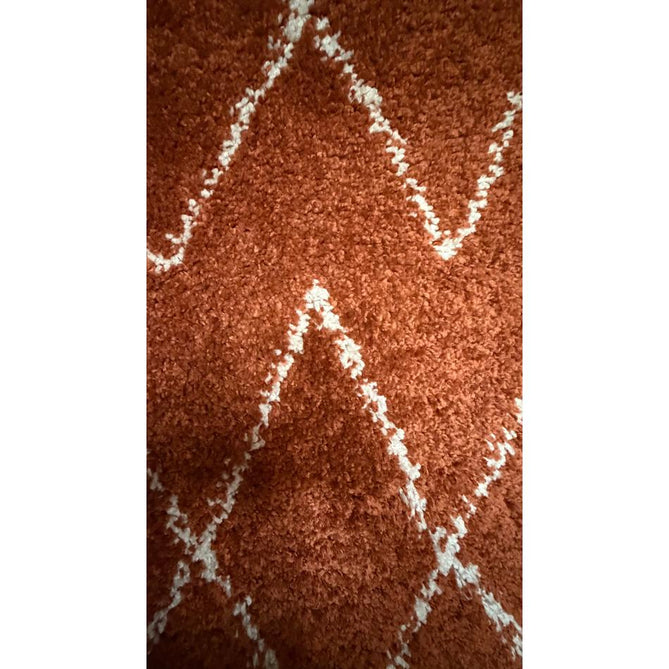 Boho 8280 Modern Moroccan Berber Soft Plush Shaggy Burnt Rust Orange Rug