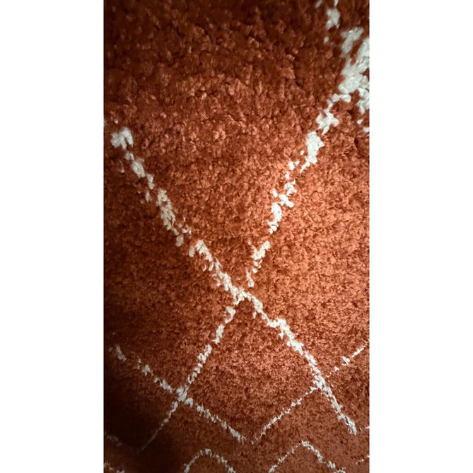 Boho 8280 Modern Moroccan Berber Soft Plush Shaggy Burnt Rust Orange Rug