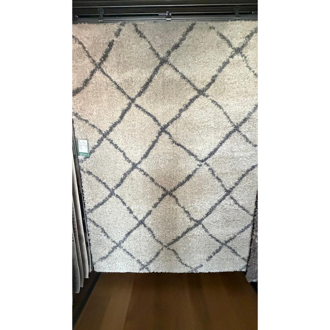 Scandi Berber G257 Modern Moroccan Berber Soft Plush Boho Shaggy Cream/Grey Rug