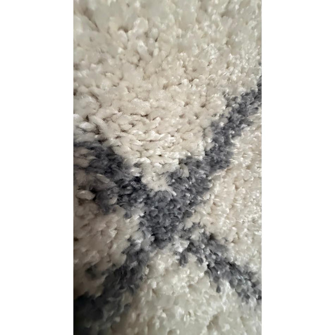 Scandi Berber G257 Modern Moroccan Berber Soft Plush Boho Shaggy Cream/Grey Rug