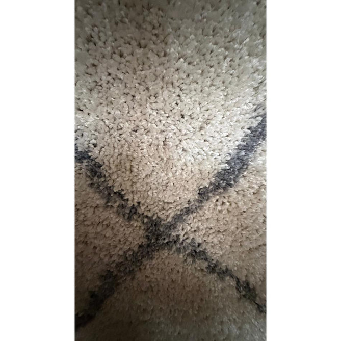 Scandi Berber G257 Modern Moroccan Berber Soft Plush Boho Shaggy Cream/Grey Rug
