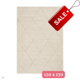 Ideal Shaggy 80260 Modern Plain Berber Textured Soft-Touch Carved Boho Shaggy Cream Rug 120 x 170 cm