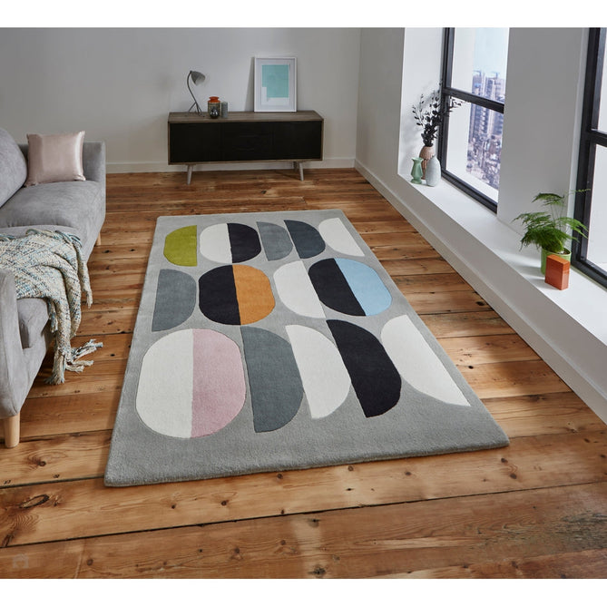 Inaluxe Modern Abstract Designer Wool Composition IX06 Grey/Multicolour Rug-Think Rugs-Rug Love - The Most Loved Rug Store