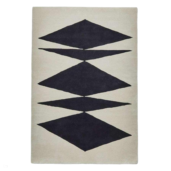 Inaluxe Modern Abstract Designer Wool Crystal Palace IX07 Beige/Black Rug-Think Rugs-Rug Love - The Most Loved Rug Store