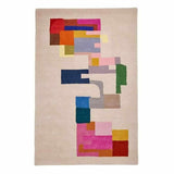 Inaluxe Modern Abstract Designer Wool Hey Ho Lets Go IX14 Multicolour Rug