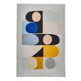Inaluxe Modern Abstract Designer Wool Jazz Flute IX08 Grey/Black/Yellow/Pink/Multicolour Rug