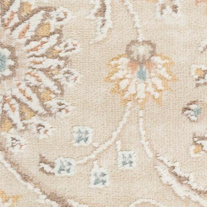 Isla ISL01 Traditional Floral Border Soft-Touch Textured Hi-Lo Polyblend Low-Profile Short Pile Ivory Rug-Nourison-Rug Love - The Most Loved Rug Store