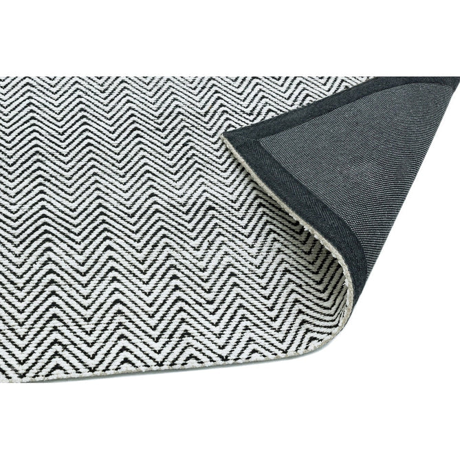 Ives Modern Geometric Chevron Zigzag Hand-Woven Jute&Cotton Durable Textured Soft-Touch Flatweave Black/White Rug-Asiatic Carpets-Rug Love - The Most Loved Rug Store