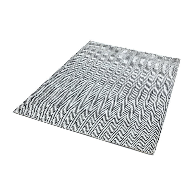 Ives Modern Geometric Chevron Zigzag Hand-Woven Jute&Cotton Durable Textured Soft-Touch Flatweave Black/White Rug-Asiatic Carpets-Rug Love - The Most Loved Rug Store