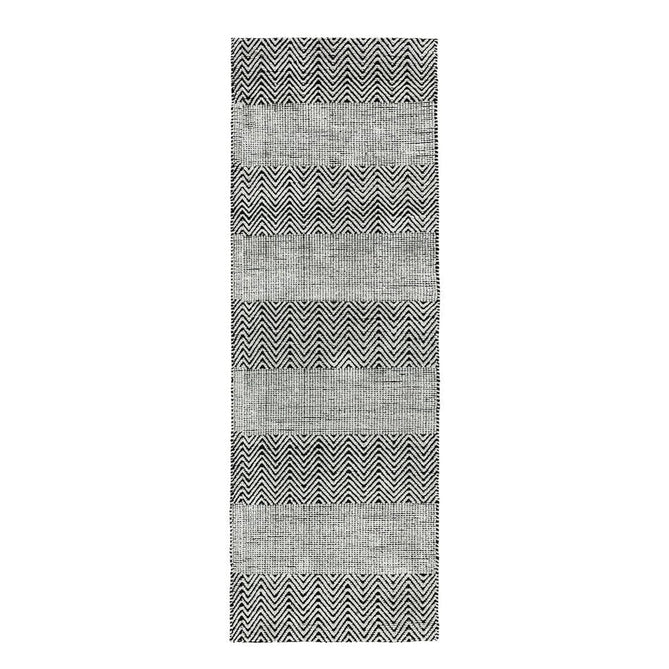 Ives Modern Geometric Chevron Zigzag Hand-Woven Jute&Cotton Durable Textured Soft-Touch Flatweave Grey Rug-Asiatic Carpets-Rug Love - The Most Loved Rug Store