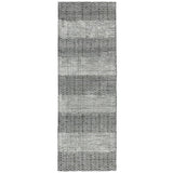 Ives Modern Geometric Chevron Zigzag Hand-Woven Jute&Cotton Durable Textured Soft-Touch Flatweave Grey Runner