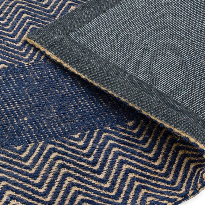 Ives Modern Geometric Chevron Zigzag Hand-Woven Jute&Cotton Durable Textured Soft-Touch Flatweave Navy Blue Rug-Asiatic Carpets-Rug Love - The Most Loved Rug Store