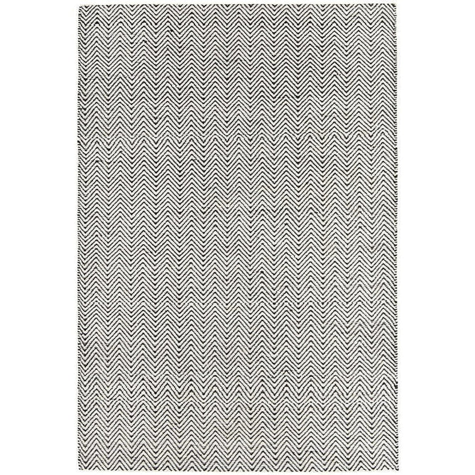 Ives Modern Geometric Chevron Zigzag Hand-Woven Jute&Cotton Durable Textured Soft-Touch Flatweave White/Black Rug-Asiatic Carpets-Rug Love - The Most Loved Rug Store
