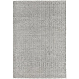 Ives Modern Geometric Chevron Zigzag Hand-Woven Jute&Cotton Durable Textured Soft-Touch Flatweave White/Black Rug