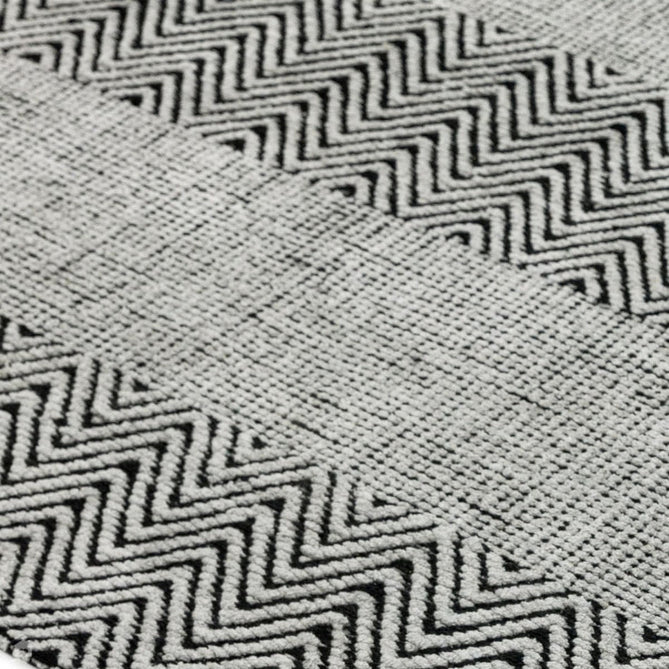 Ives Modern Geometric Chevron Zigzag Stripe Hand-Woven Jute&Cotton Durable Textured Soft-Touch Flatweave Grey/Charcoal Rug-Asiatic Carpets-Rug Love - The Most Loved Rug Store