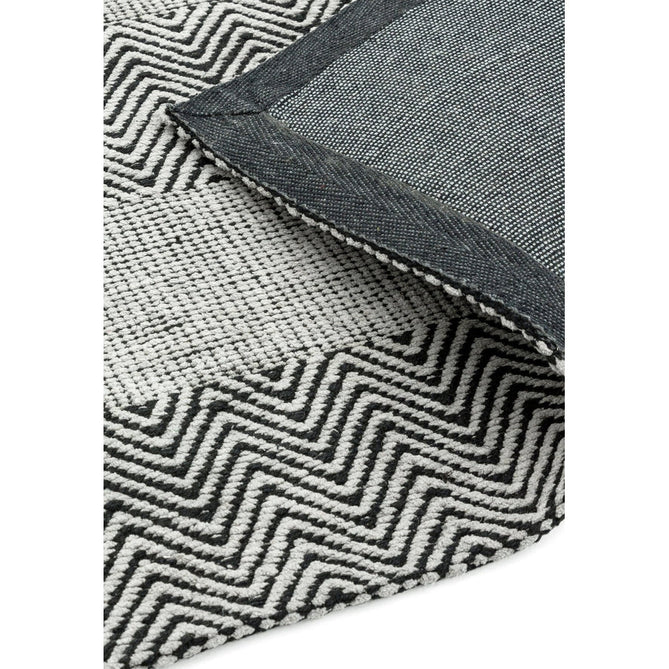 Ives Modern Geometric Chevron Zigzag Stripe Hand-Woven Jute&Cotton Durable Textured Soft-Touch Flatweave Grey/Charcoal Rug-Asiatic Carpets-Rug Love - The Most Loved Rug Store