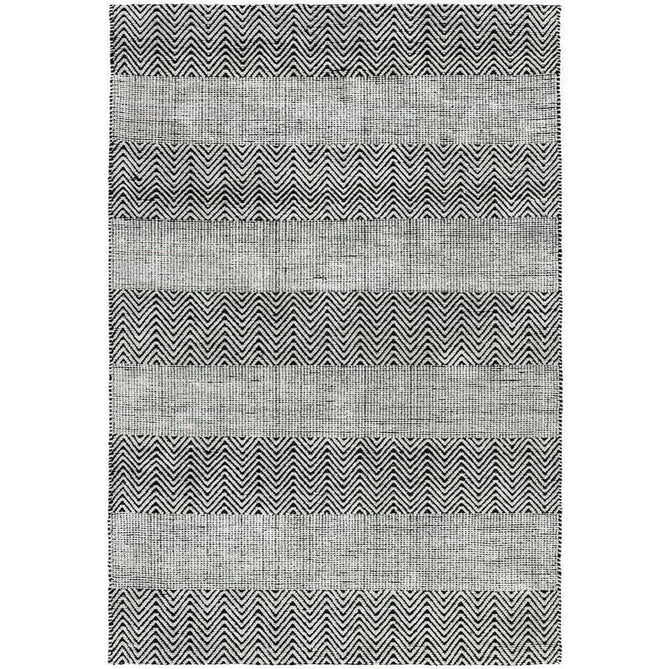 Ives Modern Geometric Chevron Zigzag Stripe Hand-Woven Jute&Cotton Durable Textured Soft-Touch Flatweave Grey/Charcoal Rug-Asiatic Carpets-Rug Love - The Most Loved Rug Store