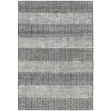Ives Modern Geometric Chevron Zigzag Stripe Hand-Woven Jute&Cotton Durable Textured Soft-Touch Flatweave Grey/Charcoal Rug
