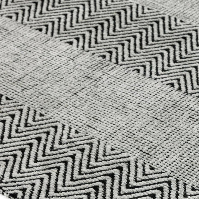Ives Modern Geometric Chevron Zigzag Stripe Hand-Woven Jute&Cotton Durable Textured Soft-Touch Flatweave Grey/Charcoal Runner-Asiatic Carpets-Rug Love - The Most Loved Rug Store