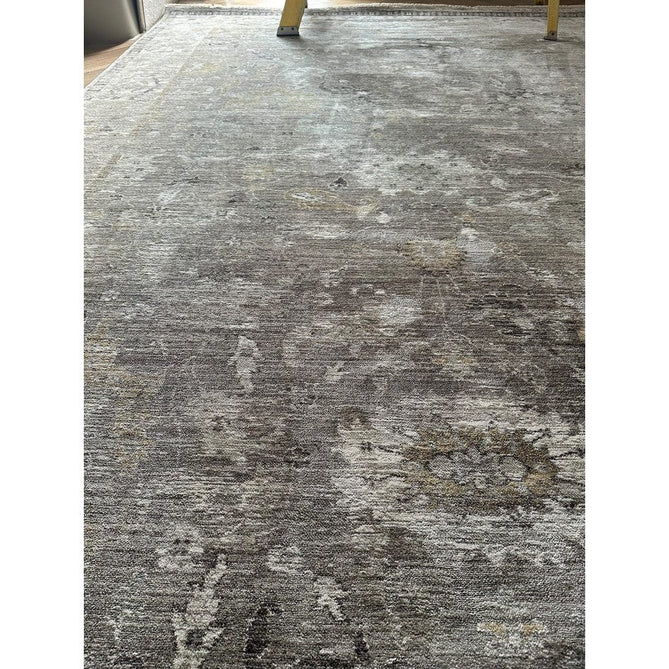 Jasper JA03 Traditional Vintage Distressed Shimmer Floral Heirloom Border Soft-Touch Polyester Low Profile Short Pile Taupe/Grey Rug-Asiatic Carpets-Rug Love - The Most Loved Rug Store