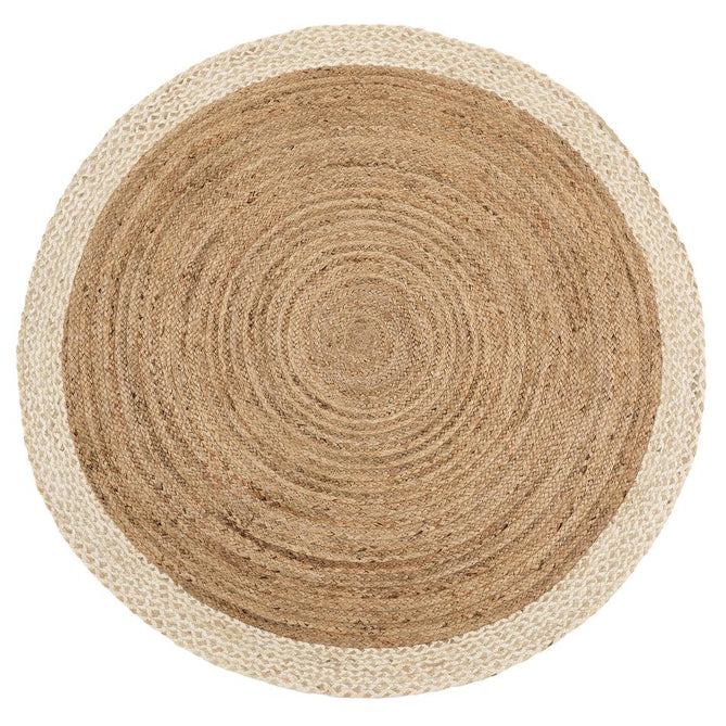 Jute Border Natural White Rug