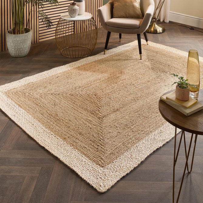Jute Border Natural White Rug