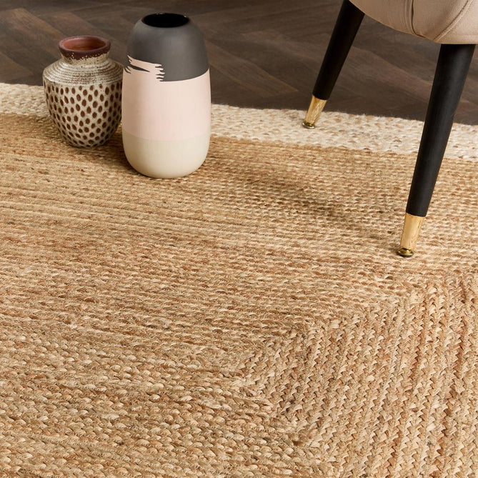 Jute Border Natural White Rug