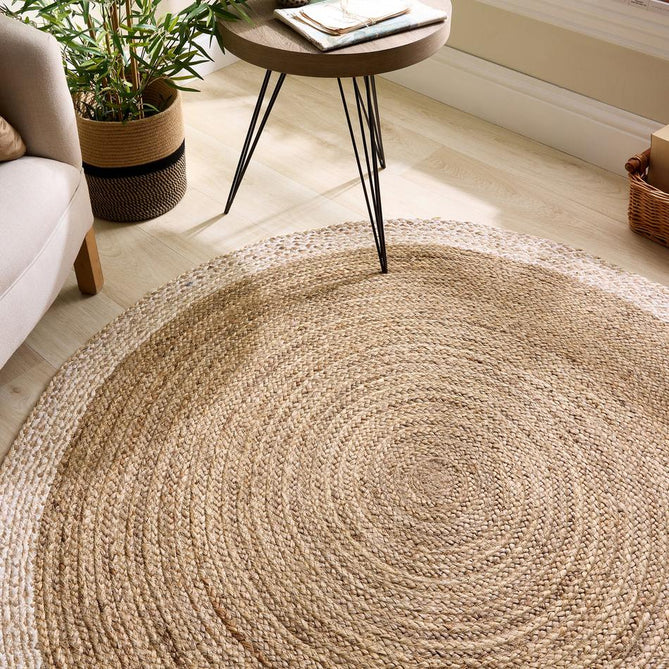 Jute Border Natural White Rug