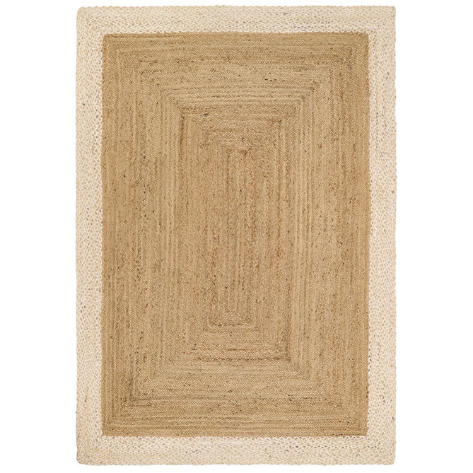 Jute Border Natural White Rug