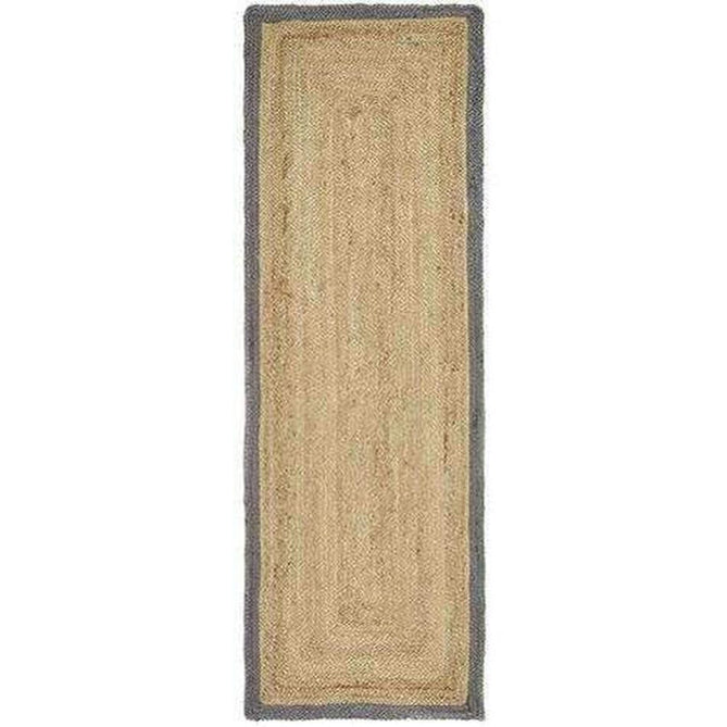 Jute Border Plain Hand-Woven Flatweave Natural/Grey Rug-Origins-Rug Love - The Most Loved Rug Store