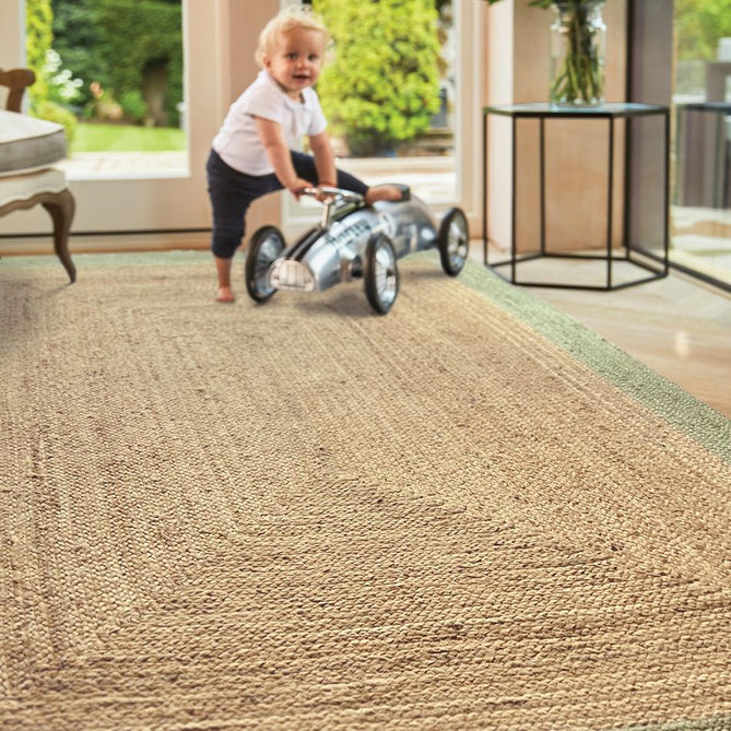 Jute Border Sage Green Rug