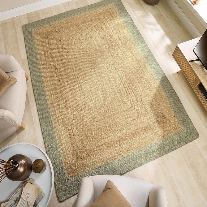 Jute Border Sage Green Rug