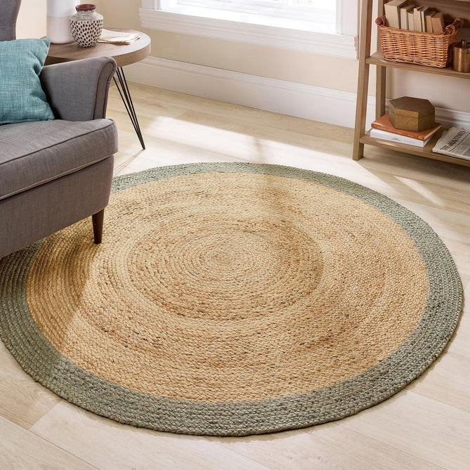 Jute Border Sage Green Rug
