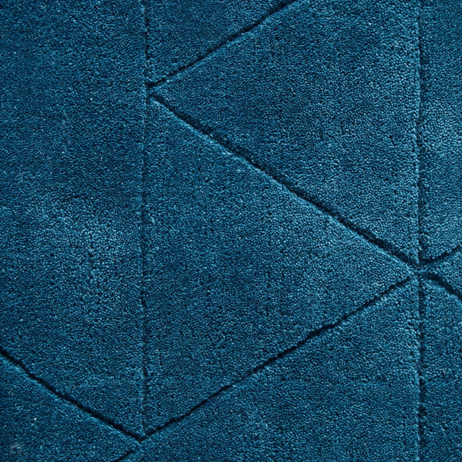 Kasbah KB2025 Modern Plain Geometric Hand-Carved Block Lines Wool Dark Teal Rug 120x170cm-Shop Returns-Rug Love - The Most Loved Rug Store