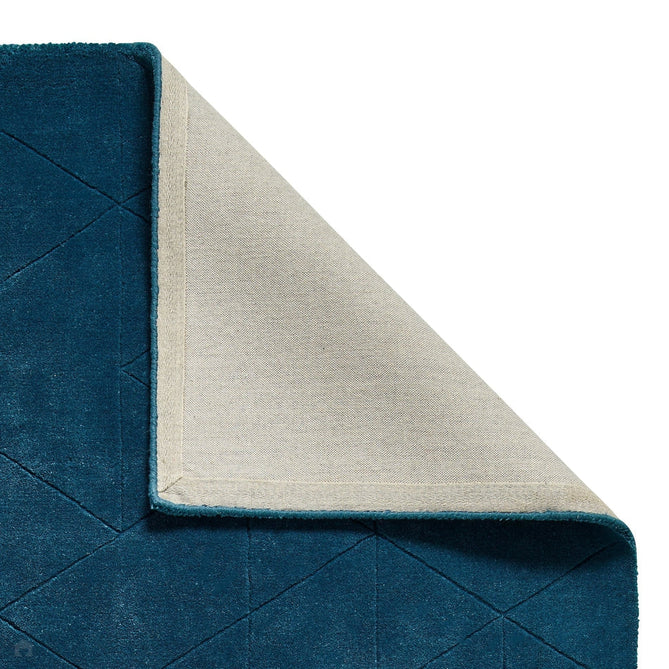 Kasbah KB2025 Modern Plain Geometric Hand-Carved Block Lines Wool Dark Teal Rug-Think Rugs-Rug Love - The Most Loved Rug Store