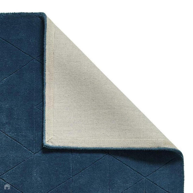 Kasbah KB2025 Modern Plain Geometric Hand-Carved Block Lines Wool Dark Teal Rug-Think Rugs-Rug Love - The Most Loved Rug Store