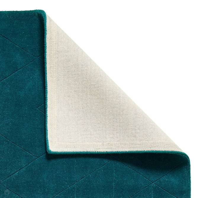 Kasbah KB2025 Modern Plain Geometric Hand-Carved Block Lines Wool Jewel Green Rug-Think Rugs-Rug Love - The Most Loved Rug Store