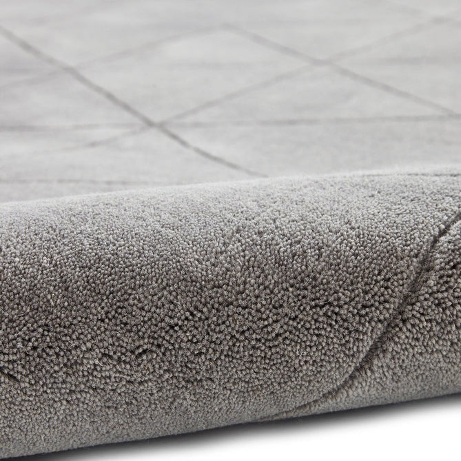 Kasbah KB2025 Modern Plain Geometric Hand-Carved Block Lines Wool Soft Mid Grey Rug-Think Rugs-Rug Love - The Most Loved Rug Store