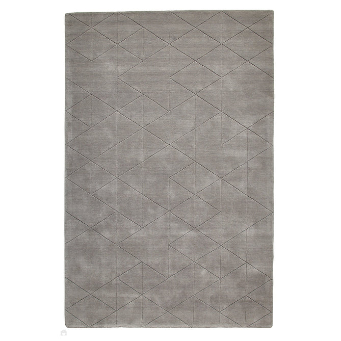 Kasbah KB2025 Modern Plain Geometric Hand-Carved Block Lines Wool Soft Mid Grey Rug-Think Rugs-Rug Love - The Most Loved Rug Store