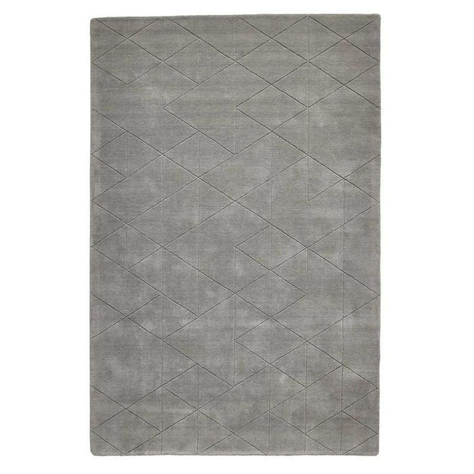 Kasbah KB2025 Modern Plain Geometric Hand-Carved Block Lines Wool Soft Mid Grey Rug-Think Rugs-Rug Love - The Most Loved Rug Store