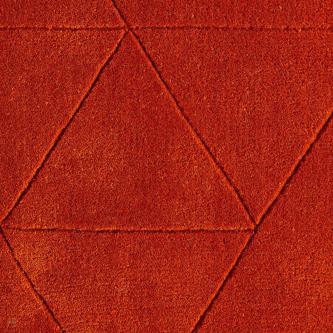 Kasbah KB2025 Modern Plain Geometric Hand-Carved Block Lines Wool Terracotta Rug-Think Rugs-Rug Love - The Most Loved Rug Store