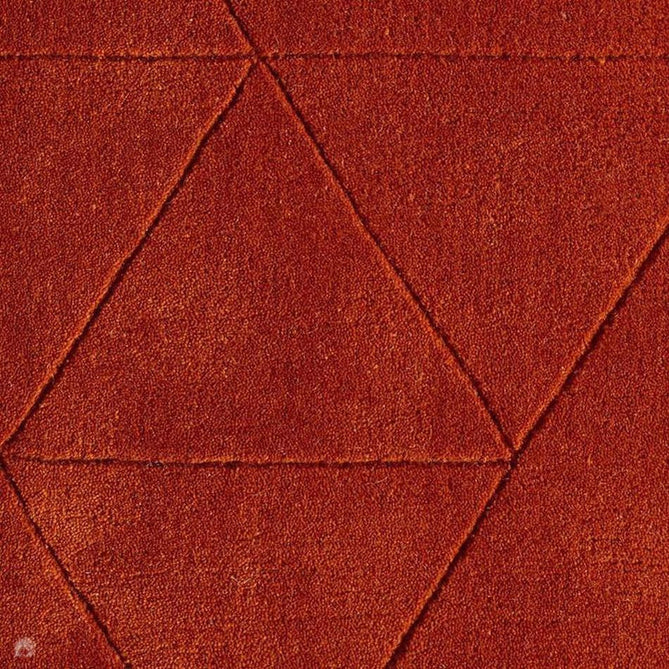Kasbah KB2025 Modern Plain Geometric Hand-Carved Block Lines Wool Terracotta Rug-Think Rugs-Rug Love - The Most Loved Rug Store